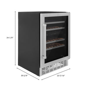 ZLINE 24" Monument Dual Zone 44-Bottle Wine Cooler in Stainless Steel (RWV-UD-24)