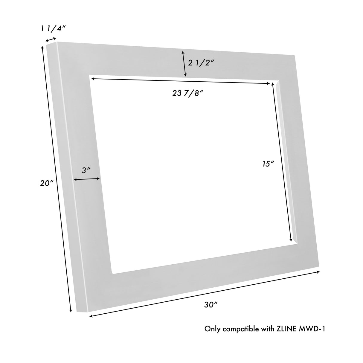 ZLINE 24" 1.2 cu ft Stainless Steel Built-in Microwave Drawer with 30" Trim Kit (MWD-TK-30)