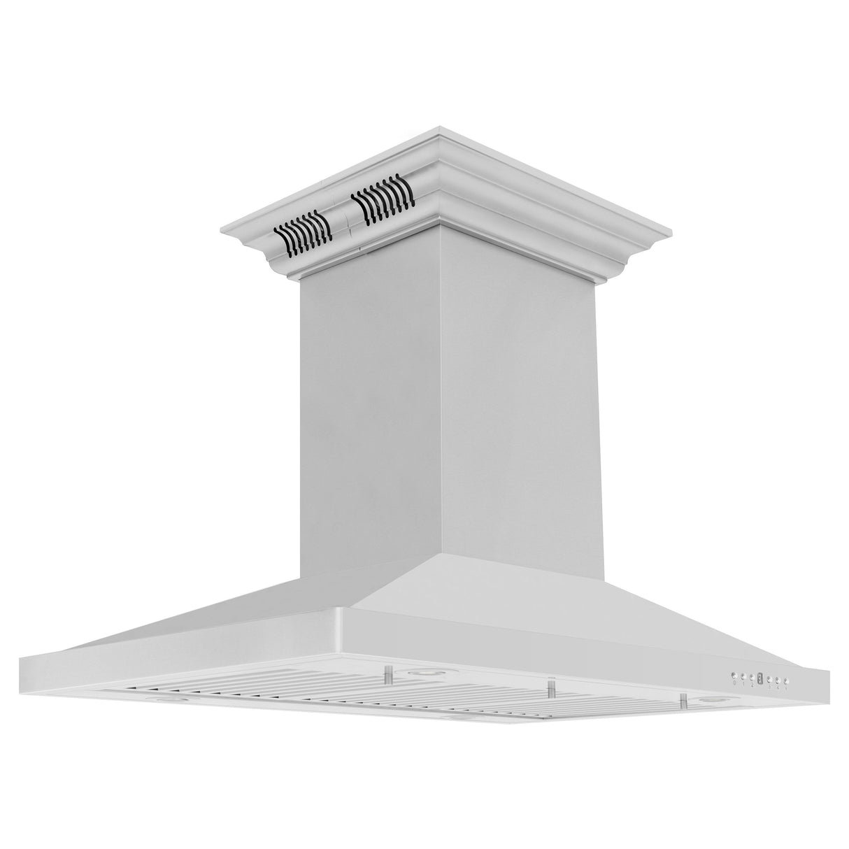 ZLINE 36" CrownSound Ducted Vent Island Mount Range Hood in Stainless Steel with Built-in Bluetooth Speakers (GL2iCRN-BT-36)