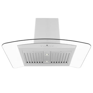 ZLINE 30" Convertible Vent Island Mount Range Hood in Stainless Steel & Glass (GL5i-30)