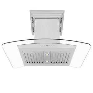 ZLINE 30" CrownSound Ducted Vent Island Mount Range Hood in Stainless Steel with Built-in Bluetooth Speakers (GL5iCRN-BT-30)