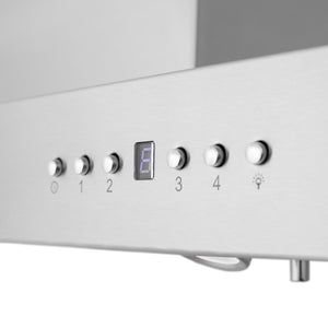 ZLINE 30" CrownSound Ducted Vent Island Mount Range Hood in Stainless Steel with Built-in Bluetooth Speakers (KE2iCRN-BT-30)