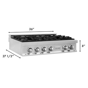 ZLINE 36" Porcelain Gas Stovetop with 6 Gas Burners (RT36)