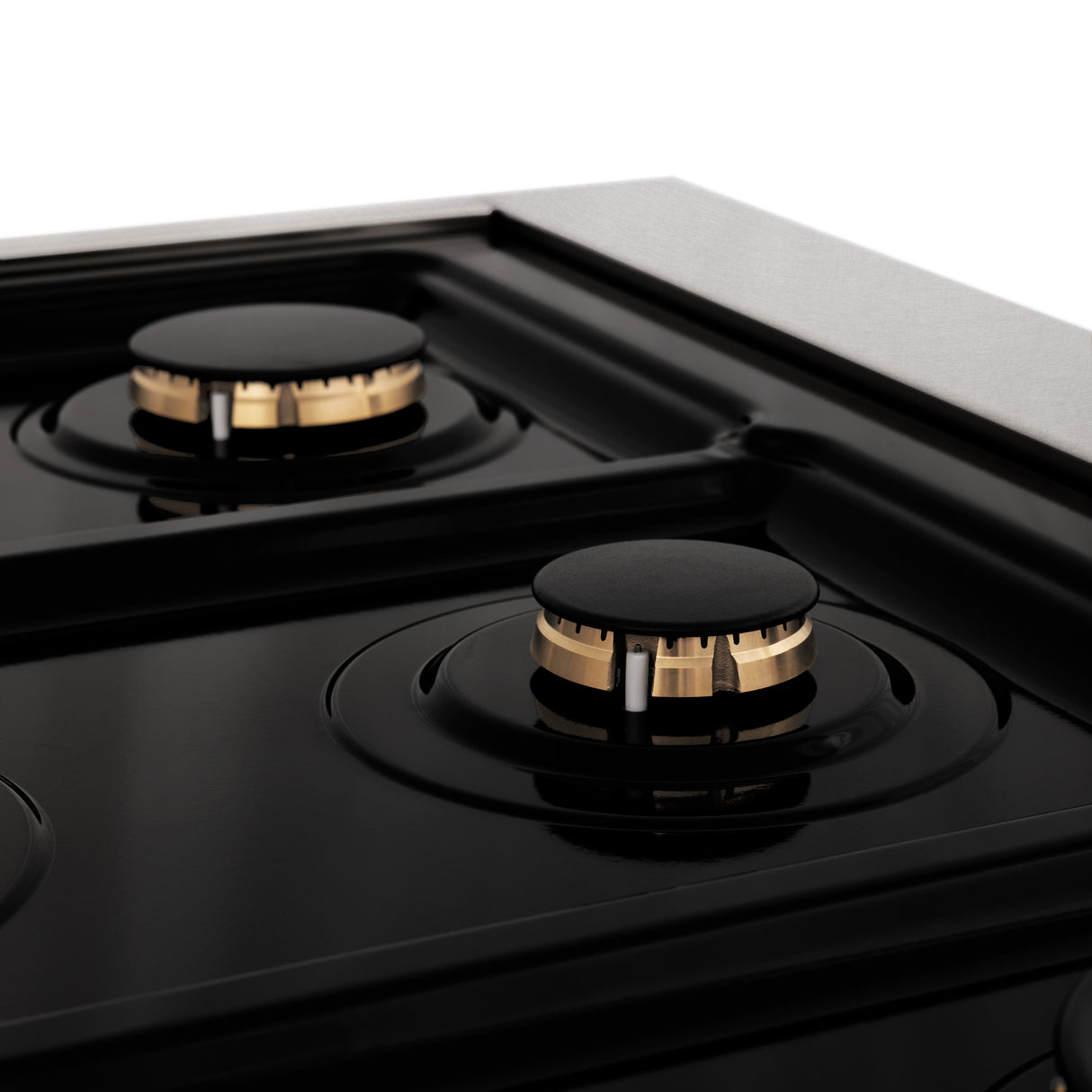 ZLINE Autograph Edition 30" Porcelain Rangetop with 4 Gas Burners in Fingerprint Resistant Stainless Steel and Gold Accents (RTSZ-30-G)