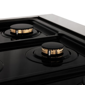 ZLINE Autograph Edition 36" Porcelain Rangetop with 6 Gas Burners in Fingerprint Resistant Stainless Steel and Gold Accents (RTSZ-36-G)