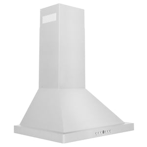 ZLINE 24" Convertible Wall Mount Range Hood in Stainless Steel with Set of 2 Charcoal Filters, LED lighting and Dishwasher-Safe Baffle Filters (KB-CF-24)