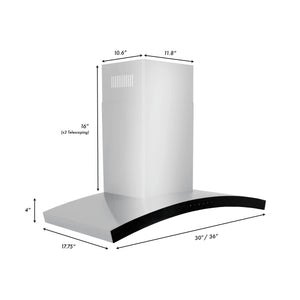 ZLINE 36" Convertible Vent Wall Mount Range Hood in Stainless Steel (KN6-36)