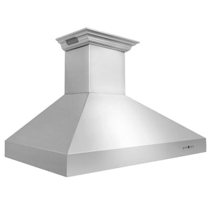 ZLINE 48" CrownSound Ducted Vent Professional Wall Mount Range Hood in Stainless Steel with Built-in Bluetooth Speakers (697CRN-BT-48)