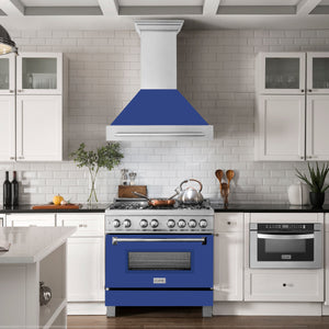 ZLINE 36" Fingerprint Resistant Stainless Steel Range Hood with Black Matte Shell (8654SNX-BLM-36)