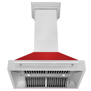 ZLINE 36" Fingerprint Resistant Stainless Steel Range Hood with White Matte Shell (8654SNX-WM-36)