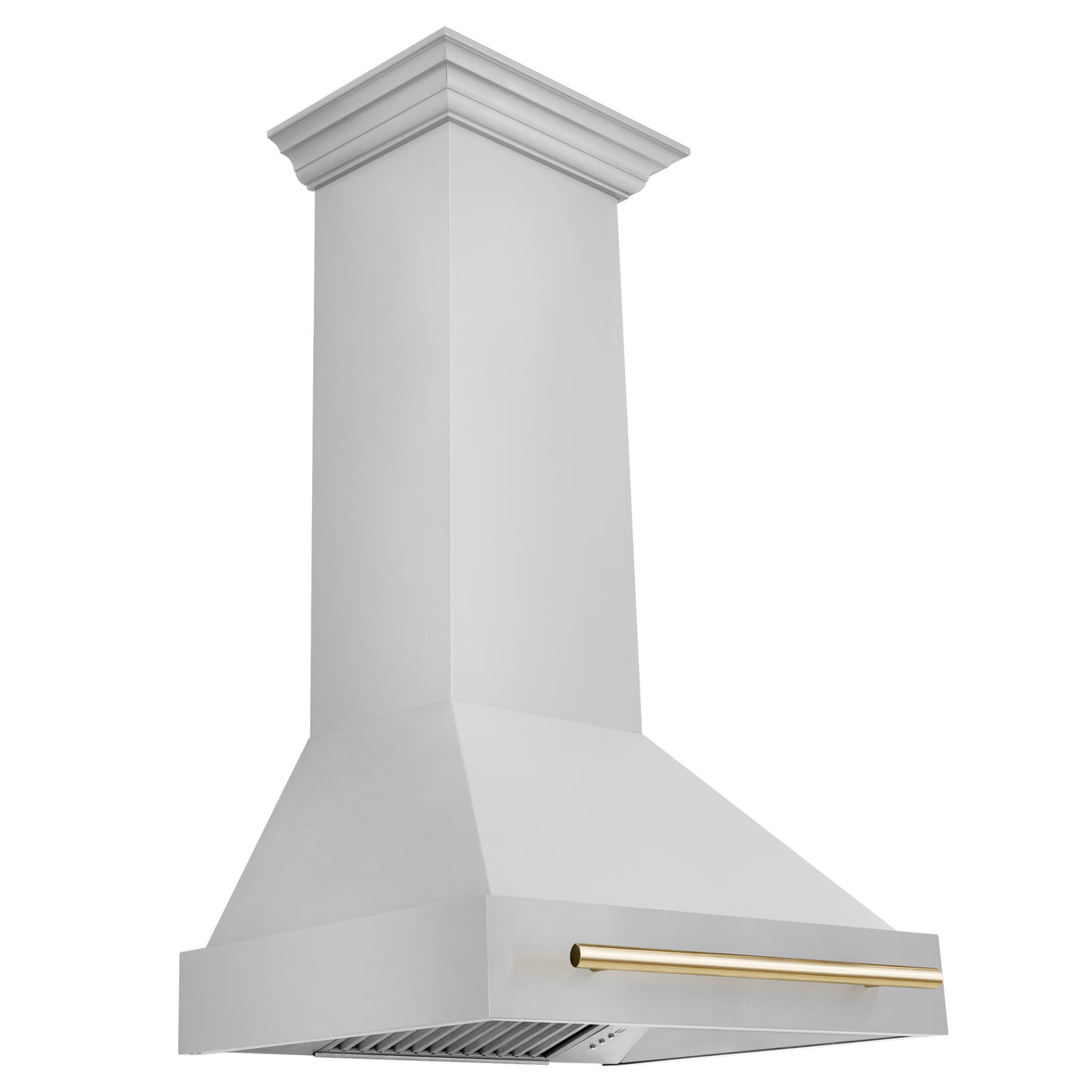 ZLINE 30" Autograph Edition Stainless Steel Range Hood with Stainless Steel Shell and Gold Handle (8654STZ-30-G)