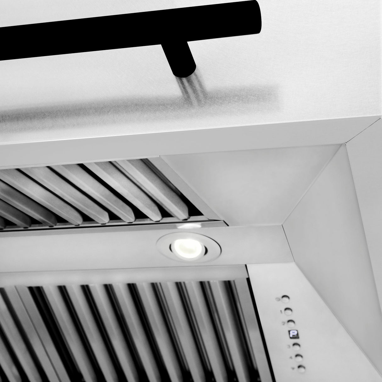 ZLINE 36" Autograph Edition Fingerprint Resistant Stainless Steel Range Hood with Matte Black Handle (8654SNZ-36-MB)