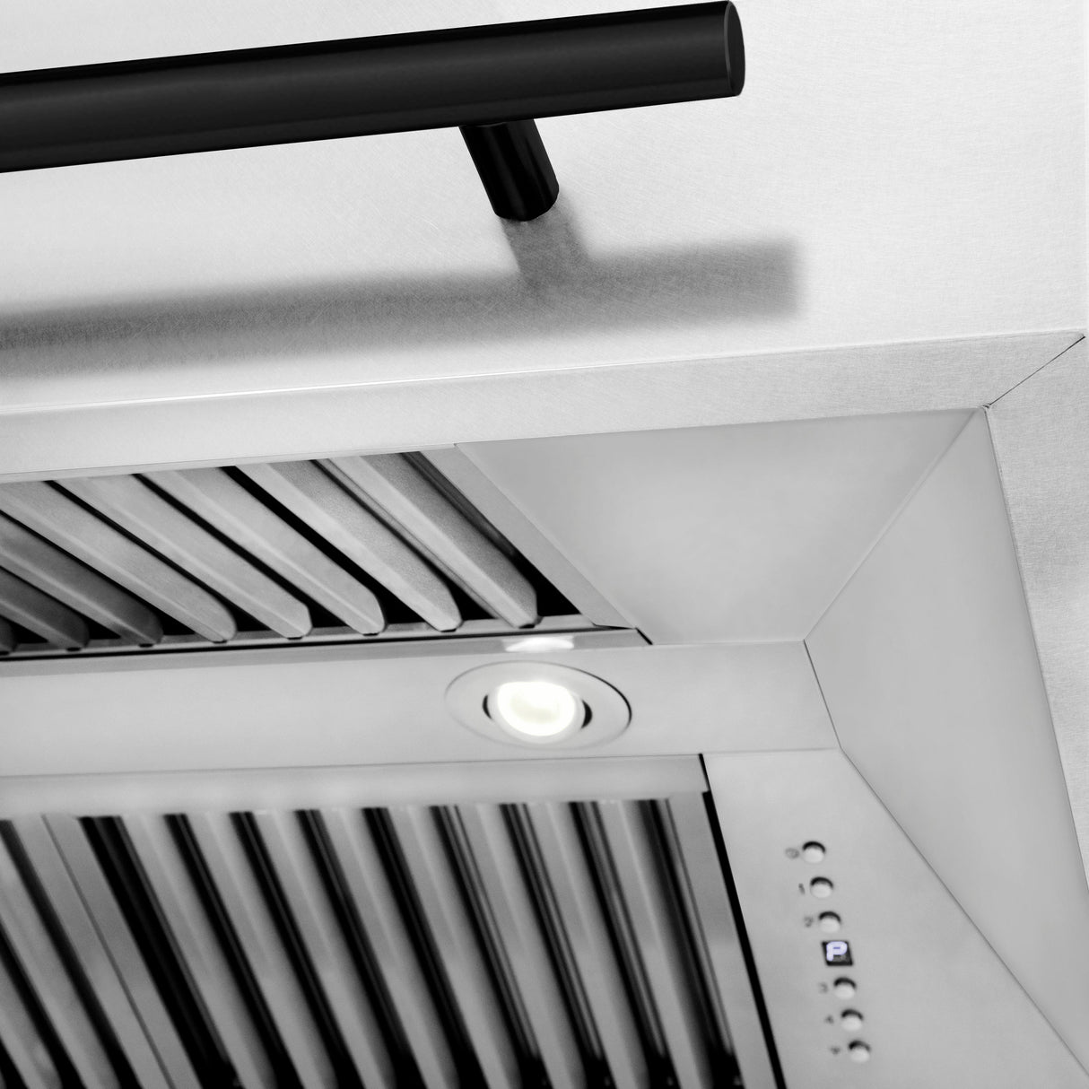 ZLINE 48" Autograph Edition Fingerprint Resistant Stainless Steel Range Hood with Matte Black Handle (8654SNZ-48-MB)