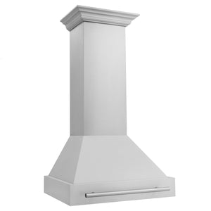 ZLINE 30" Stainless Steel Range Hood with White Matte Shell and Stainless Steel Handle (8654STX-WM-30)