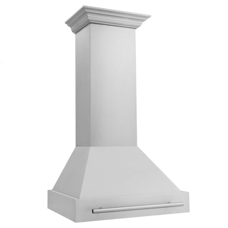 ZLINE 30" Stainless Steel Range Hood with White Matte Shell and Stainless Steel Handle (8654STX-WM-30)