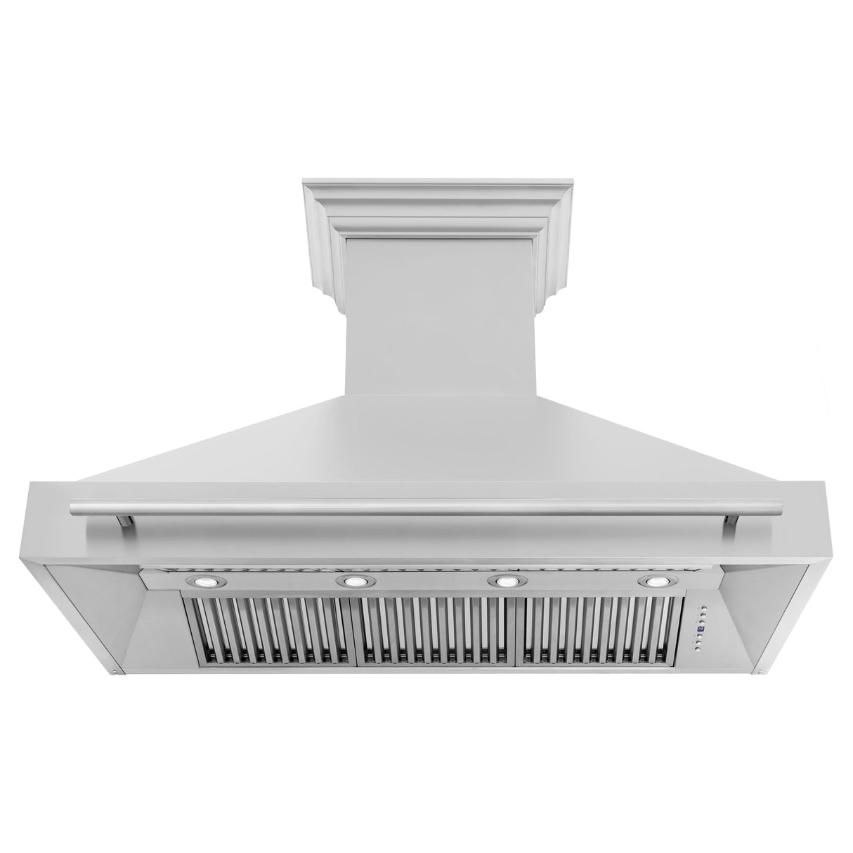 ZLINE 48" Stainless Steel Range Hood with White Matte Shell and Stainless Steel Handle (8654STX-WM-48)