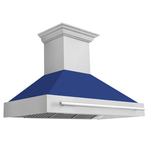 ZLINE 48" Stainless Steel Range Hood with Black Matte Shell and Stainless Steel Handle (8654STX-BLM-48)