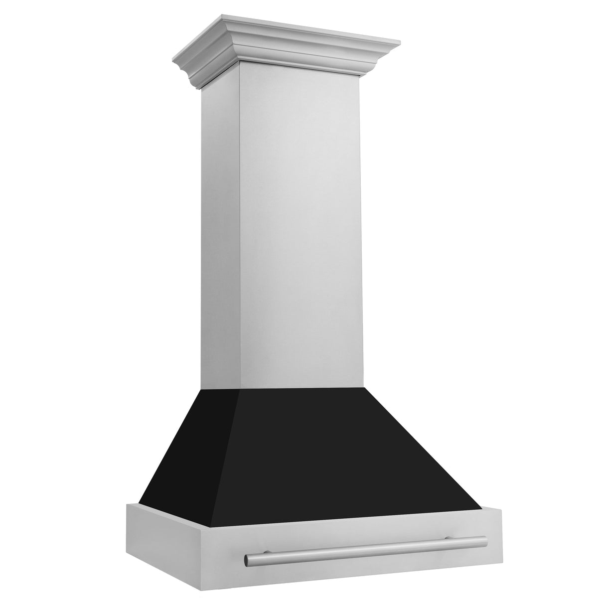 ZLINE 30" Stainless Steel Range Hood with White Matte Shell and Stainless Steel Handle (8654STX-WM-30)