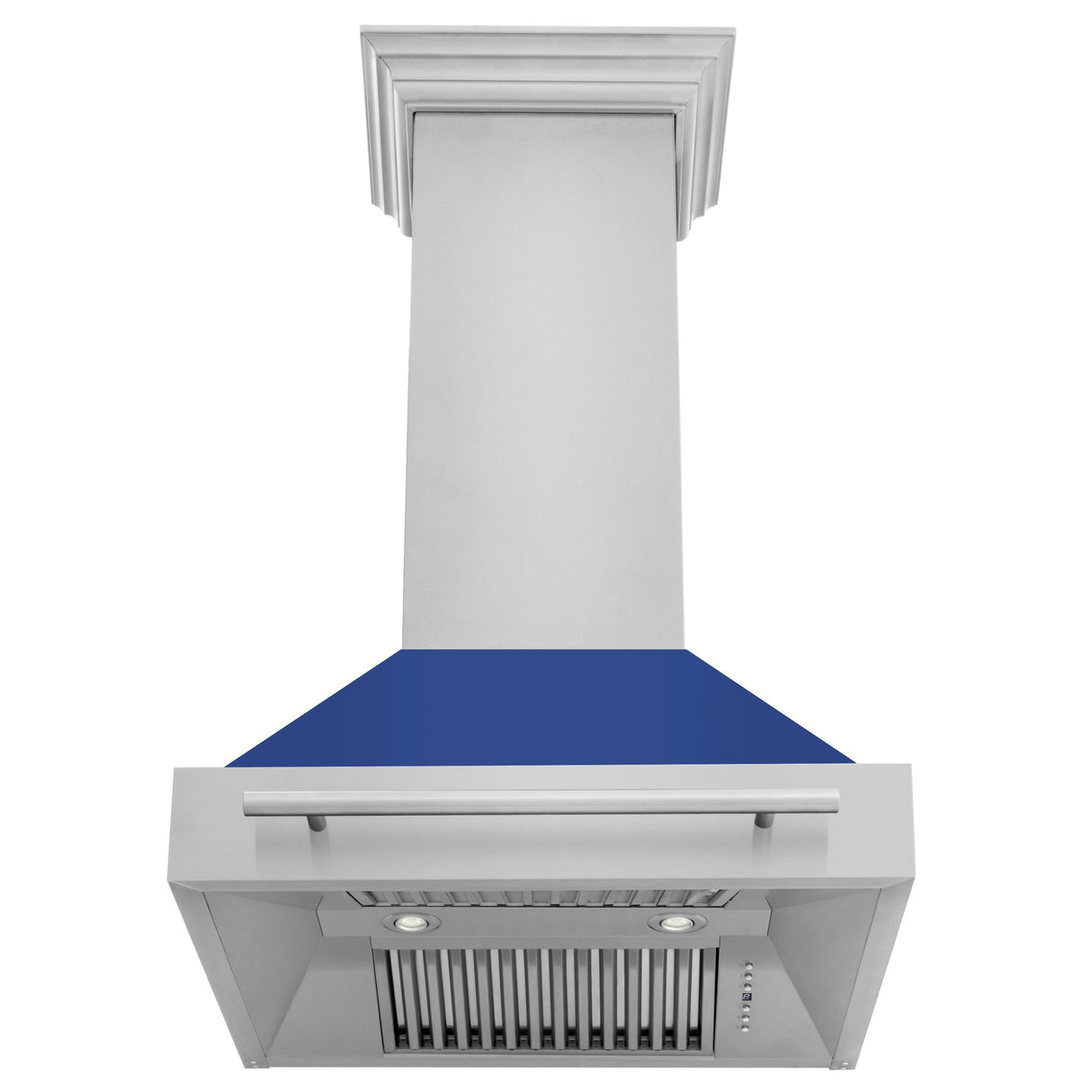 ZLINE 30" Stainless Steel Range Hood with White Matte Shell and Stainless Steel Handle (8654STX-WM-30)