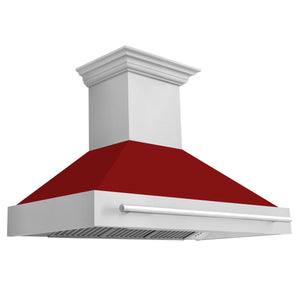 ZLINE 48" Stainless Steel Range Hood with Black Matte Shell and Stainless Steel Handle (8654STX-BLM-48)