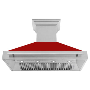 ZLINE 48" Fingerprint Resistant Stainless Steel Range Hood with White Matte Shell (8654SNX-WM-48)