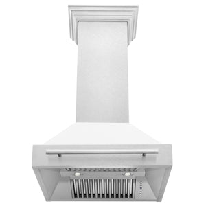 ZLINE 30" Fingerprint Resistant Stainless Steel Range Hood with White Matte Shell (8654SNX-WM-30)