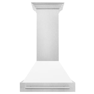 ZLINE 30" Fingerprint Resistant Stainless Steel Range Hood with White Matte Shell (8654SNX-WM-30)