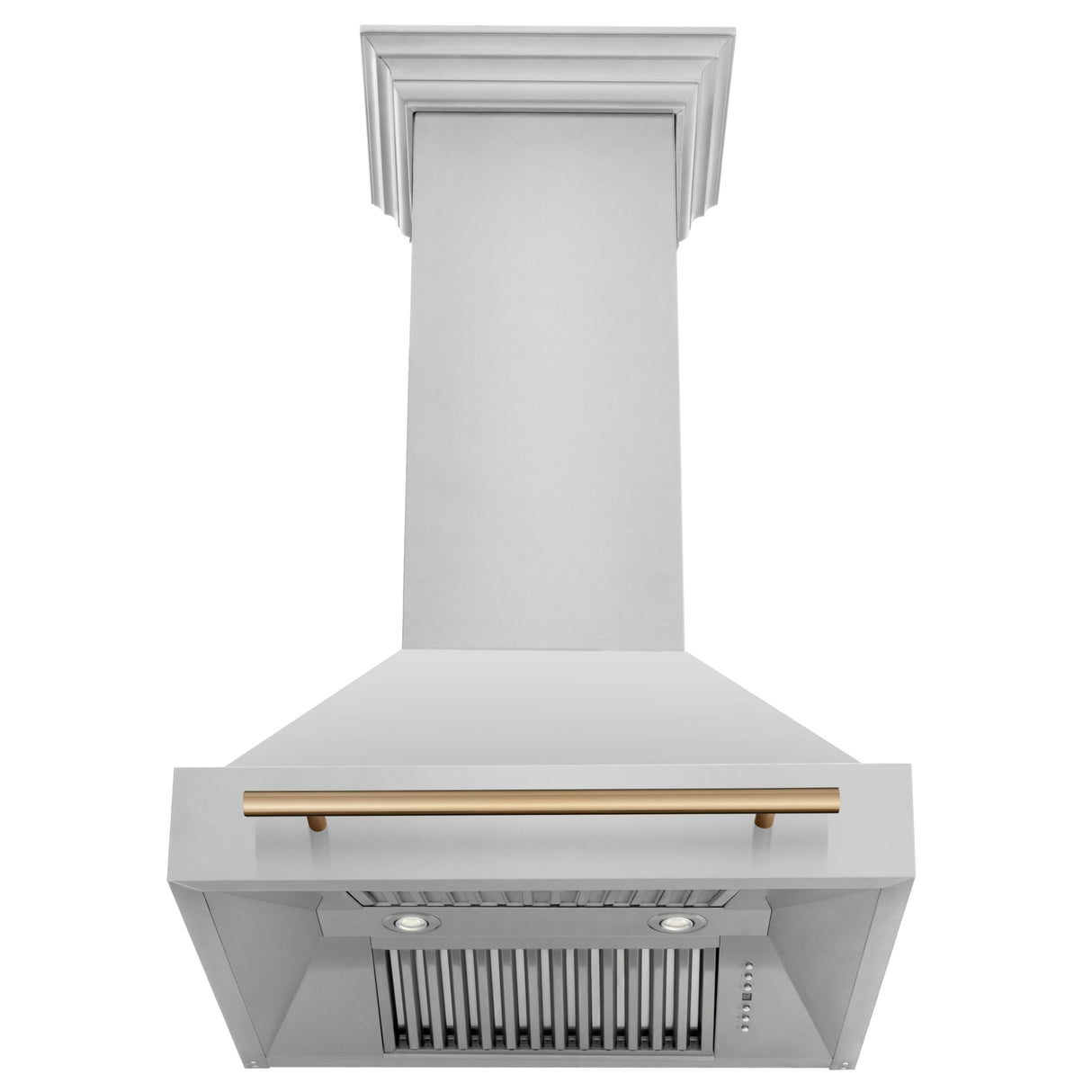 ZLINE 30" Autograph Edition Stainless Steel Range Hood with Stainless Steel Shell and Gold Handle (8654STZ-30-G)