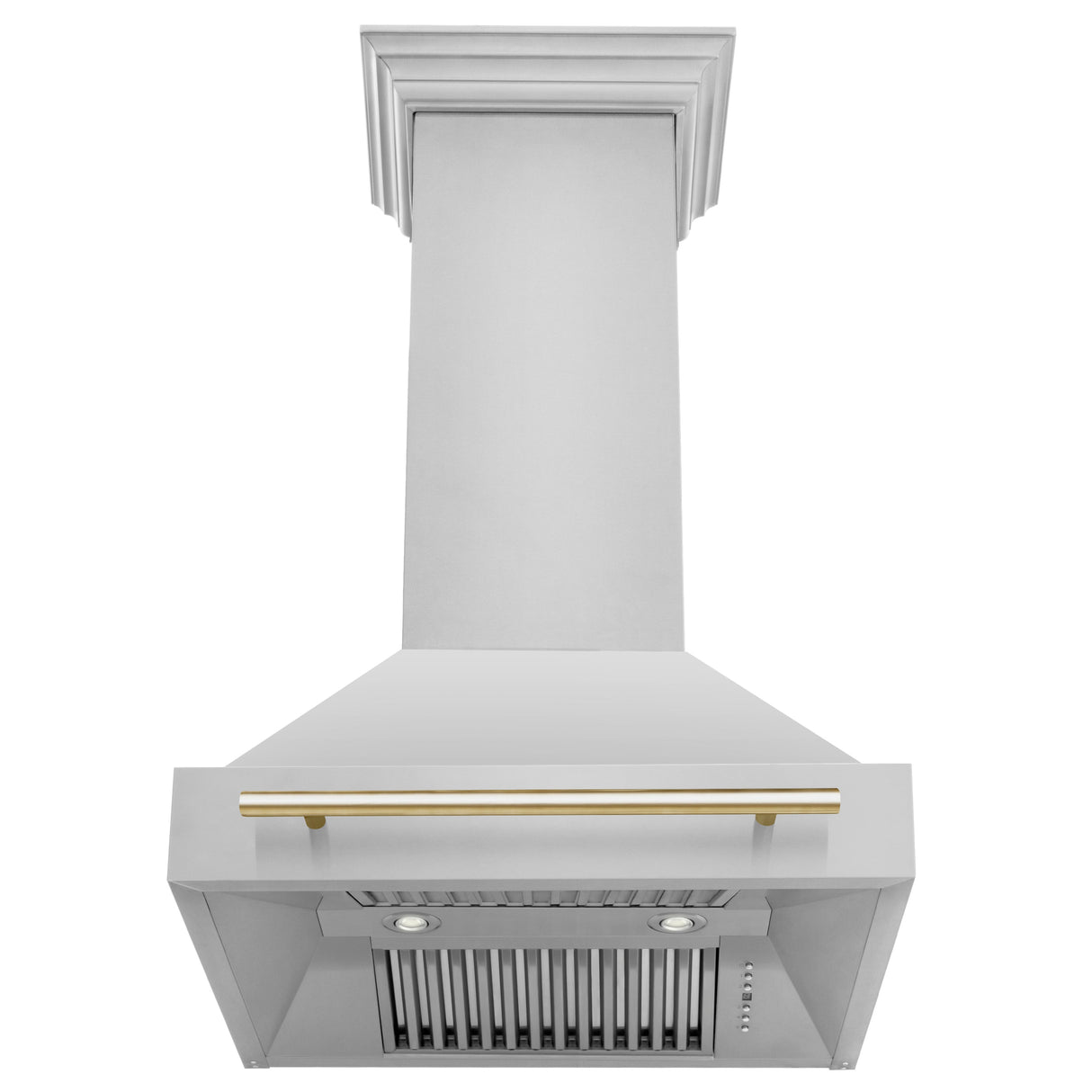 ZLINE 30" Autograph Edition Stainless Steel Range Hood with Stainless Steel Shell and Champagne Bronze Handle (8654STZ-30-CB)