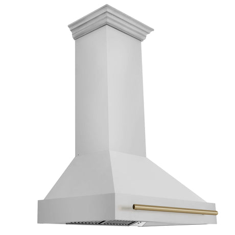 ZLINE 36" Autograph Edition Stainless Steel Range Hood with Stainless Steel Shell and Gold Handle (8654STZ-36-G)