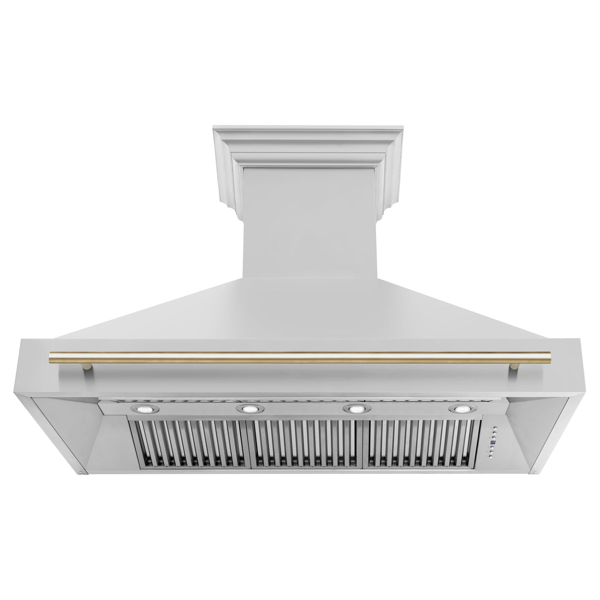 ZLINE 48" Autograph Edition Stainless Steel Range Hood with Stainless Steel Shell and Gold Handle (8654STZ-48-G)