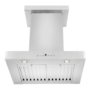 ZLINE 30" Convertible Vent Wall Mount Range Hood in Stainless Steel with Crown Molding (KECRN-30)