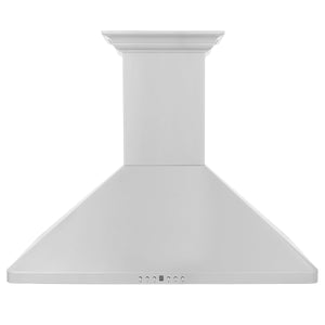 ZLINE 36" CrownSound Ducted Vent Wall Mount Range Hood in Stainless Steel with Built-in Bluetooth Speakers (KF1CRN-BT-36)