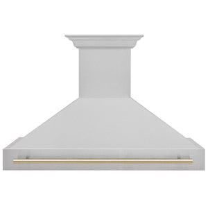 ZLINE 48" Autograph Edition Fingerprint Resistant Stainless Steel Range Hood with Gold Handle (8654SNZ-48-G)