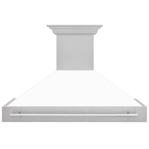 ZLINE 48" Fingerprint Resistant Stainless Steel Range Hood with White Matte Shell (8654SNX-WM-48)