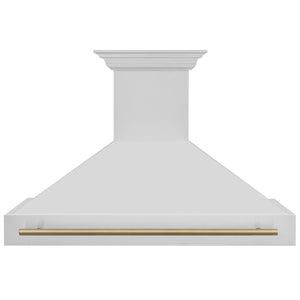 ZLINE 48" Autograph Edition Stainless Steel Range Hood with Stainless Steel Shell and Champagne Bronze Handle (8654STZ-48-CB)