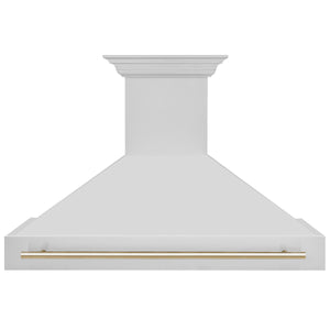 ZLINE 48" Autograph Edition Stainless Steel Range Hood with Stainless Steel Shell and Gold Handle (8654STZ-48-G)