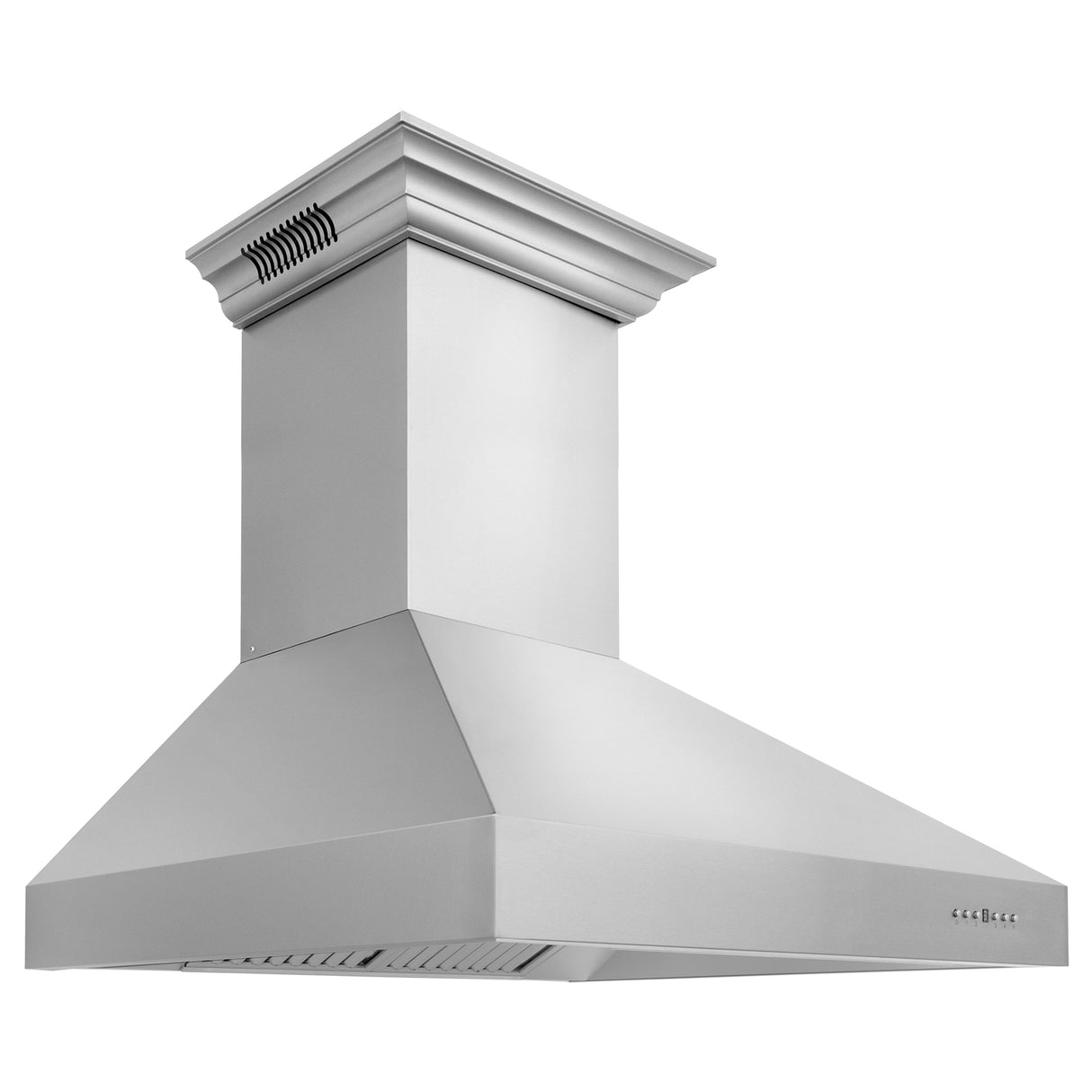 ZLINE 54" CrownSound Ducted Vent Professional Wall Mount Range Hood in Stainless Steel with Built-in Bluetooth Speakers (697CRN-BT-54)