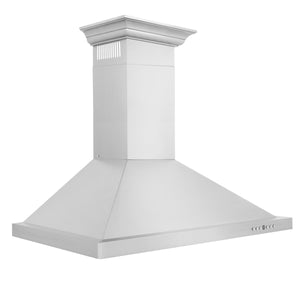 ZLINE 30" Convertible Vent Wall Mount Range Hood in Stainless Steel with Crown Molding (KBCRN-30)