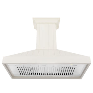 ZLINE 30" Ducted Vent Wooden Convertible Vent Wall Mount Range Hood in Cottage White (KPTT-30)