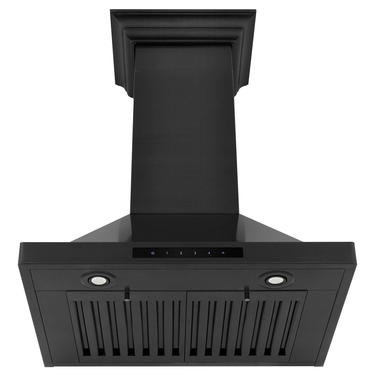 ZLINE 36" Convertible Vent Wall Mount Range Hood in Black Stainless Steel with Crown Molding (BSKBNCRN-36)