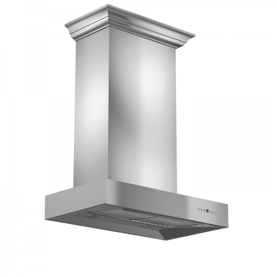 ZLINE 30" Convertible Professional Wall Mount Range Hood in Stainless Steel with Crown Molding (KECOMCRN-30)