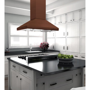 ZLINE 36" Designer Series Copper Convertible Vent Island Mount Range Hood (8KL3iC-36)