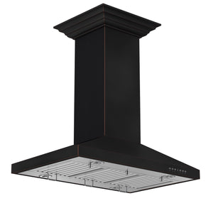 ZLINE 36" Designer Series Oil-Rubbed Bronze Convertible Vent Island Mount Range Hood (8KL3iB-36)