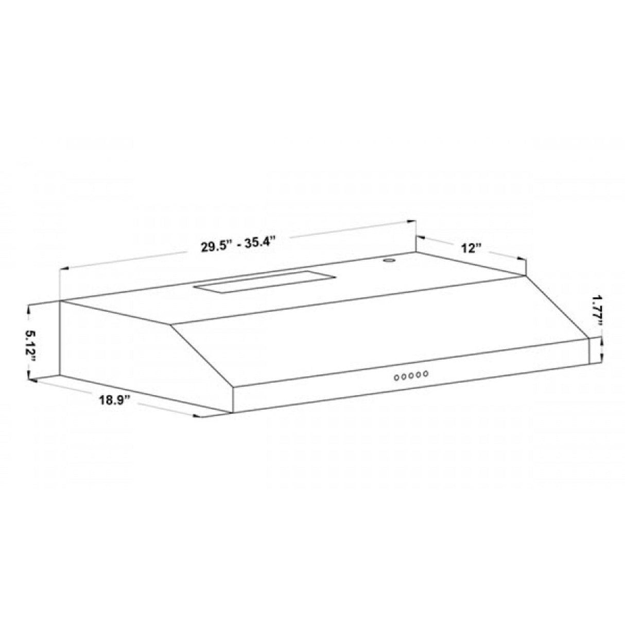 ZLINE 30" 280 CFM Ducted Under Cabinet Range Hood in Stainless Steel - Hardwired Power (615-30)