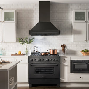 ZLINE 48" Black Stainless Steel Range Hood with Black Stainless Steel Handle (BS655-48-BS)