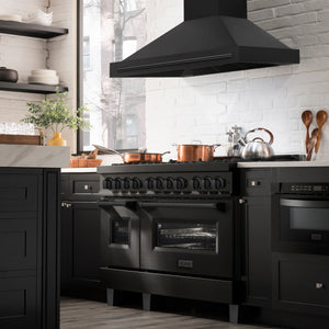 ZLINE 48" Black Stainless Steel Range Hood with Black Stainless Steel Handle (BS655-48-BS)