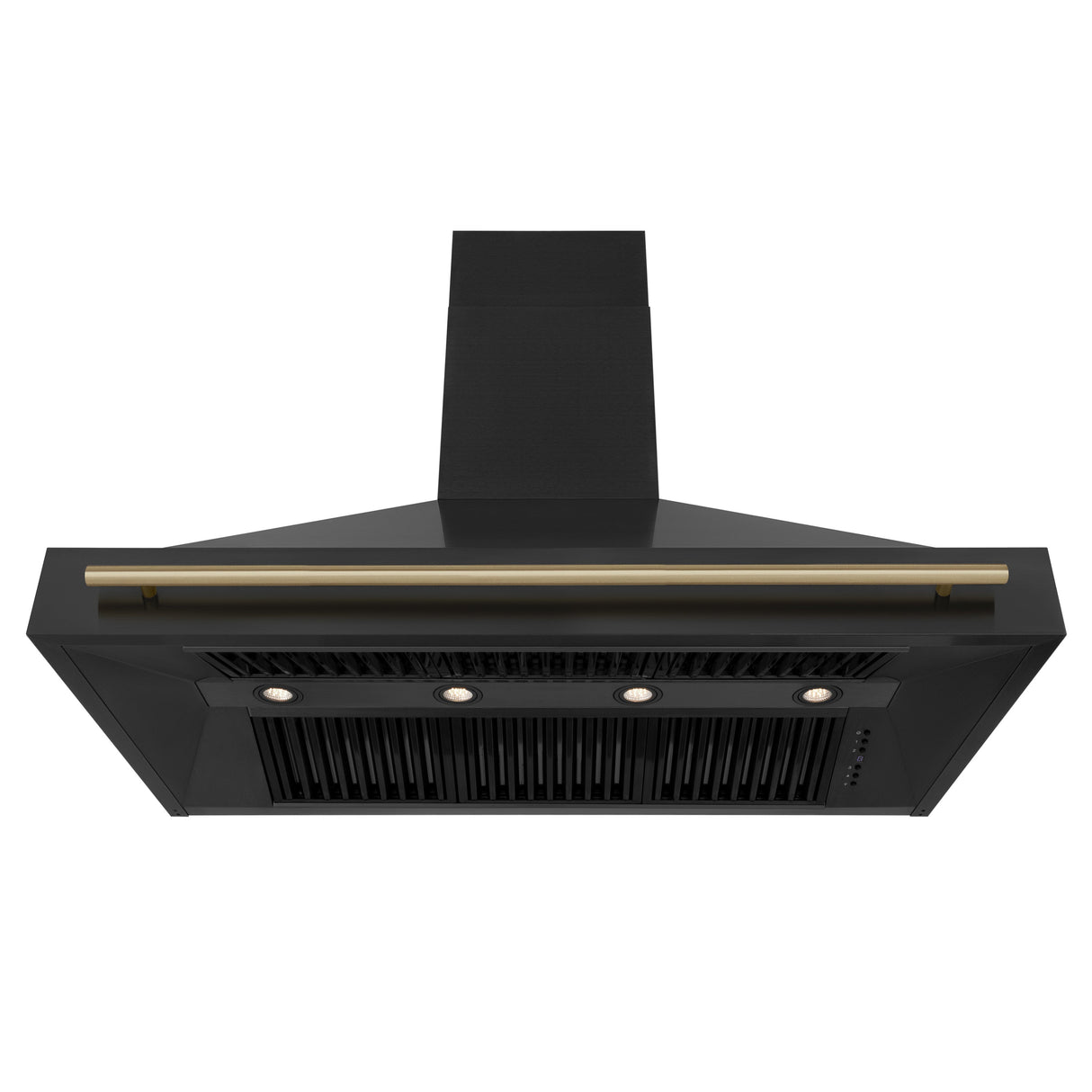 ZLINE 48" Black Stainless Steel Range Hood with Gold Handle (BS655Z-48-G)