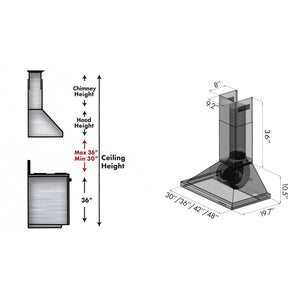 ZLINE 30" Designer Series Fingerprint Resistant Stainless Steel Convertible Vent Wall Mount Range Hood (8KBS-30)