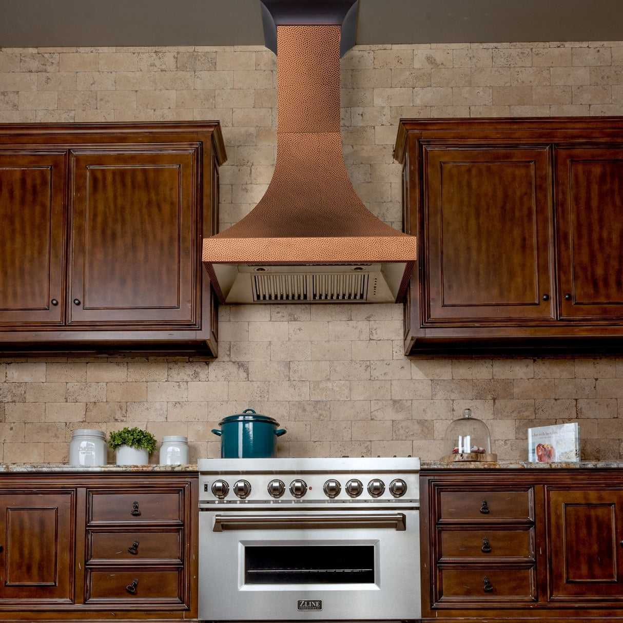 ZLINE 48" Designer Series Hand-Hammered Copper Finish Ducted Wall Range Hood (8632H-48)